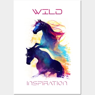 Horse Wild Nature Animal Colors Art Painting Posters and Art